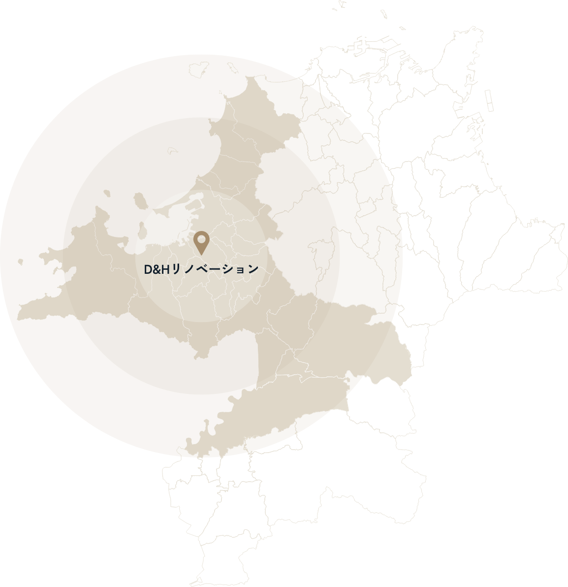 ディー・アンド・エイチ株式会社は福岡市内および近郊エリアに展開しています。